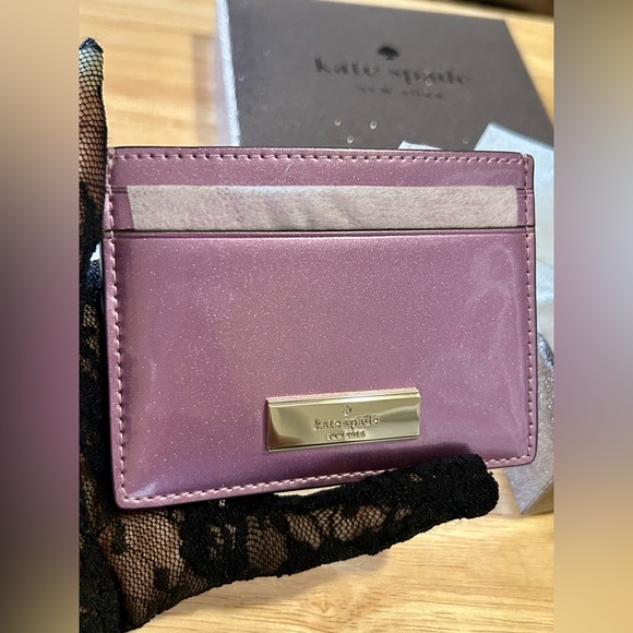 Kate Spade Kenzie Metallic Quartz Pink Card Holder Wallet in Box NWT - Picture 5 of 8